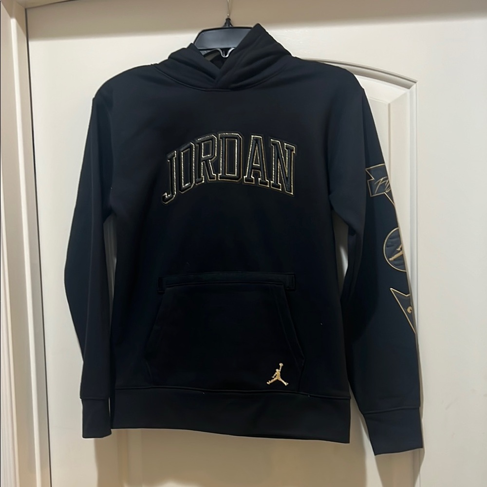 Jordan Black Hoodie with Gold Accents